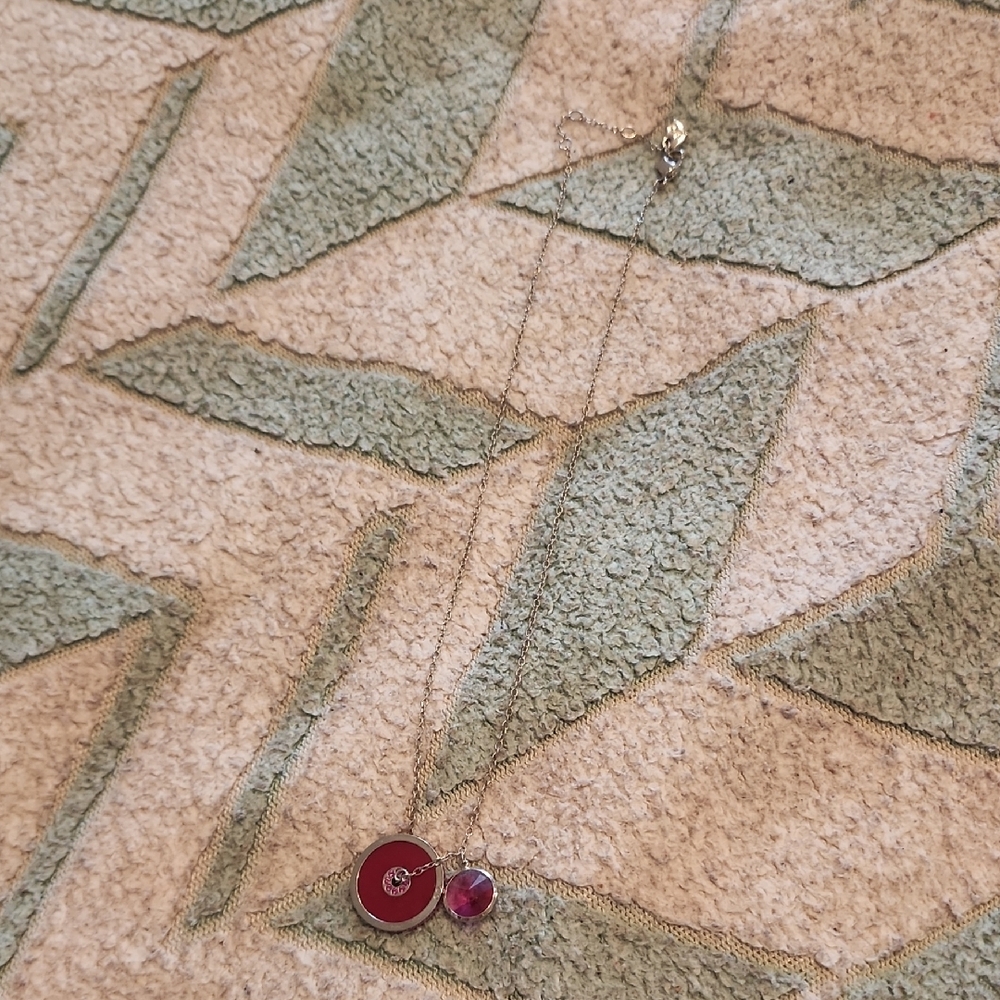 Swarovski Red and Purple Pendant Necklace
